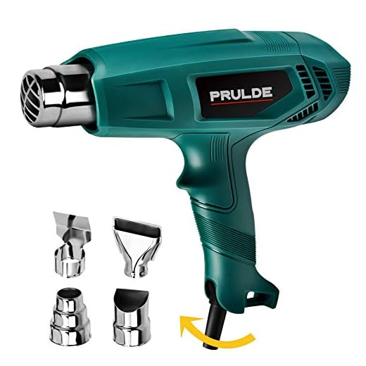 Heat Gun, PRULDE HG0080 Dual Temperature Hot Air Gun Kit with 4 Nozzle Attachments for Crafts, Shrink Wrapping, Shrink Tubing, Paint Removing