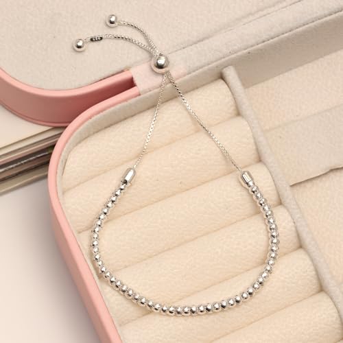 Image of TRUESILVER ACPL 925 Sterling Silver BIS Hallmarked Adjustable Sliding Bolo Bracelet for Women and Girls