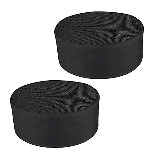 LIFKOME 2pcs Fashionable Chef Hats for Adults Men's Chef Hat Breathable and Reusable Black