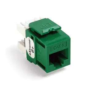 Leviton 61110-BV6 Extreme 6+ QuickPort Connector, CAT 6, Green, 25-Pack
