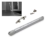 GTV Öldämpfer für Klappen 60N, Ölstoßdämpfer für Oberschränke, Öffnungswinkel 90°, für massive und Aluminium-Fronten, Fronthöhe bis 600mm, grau