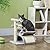 PawHut Cat Tree for Indoor Cats Scratching Post Kitten Scratcher Kitty Activity Play Center Sisal Rotatable Top Bar Tunnel Dangling Ball Light Grey