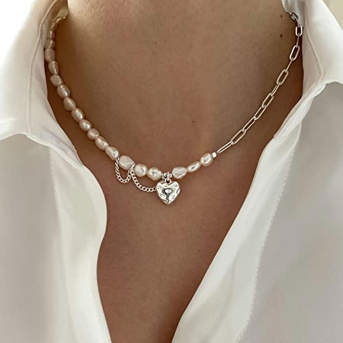 Collier argent asymétrique à perles pour sublimer une tenue de mariée