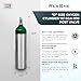 ResOne Portable Aluminum Medical Oxygen Cylinder, D Size, with CGA-870 Post Valve for Medical Use - Non-Sparking, Green Dome, Brushed Finish, 14.3 cf, Ships Empty, Prescription Required to Fill