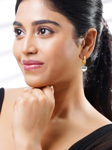 Image of 18K Gold Plated Heart Earrings for Women & Girls | Heart Hoops, Studs & Huggies | Waterproof and Anti Tarnish Jewellery | Valentines Gift for Girlfriend | Gifts for Women | 1 Year Warranty*