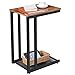 VASAGLE INDESTIC Side Table, End Table with Mesh Shelf, Nightstand, Breakfast by The Bed, Under Sofa, in Living Room Bedroom, Easy Assembly, Space Saving, Industrial, Rustic Brown ULNT51X