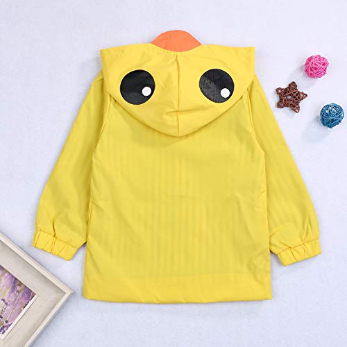 Younger Tree 698253861617 Toddler Baby Boy Girl Duck Raincoat Cute Cartoon Hoodie Zipper Coat Outfit thumb #5
