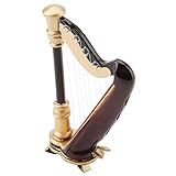 Mini arpa coleccionable de madera para arpa de 4 pulgadas, modelo de arpa pequeña, adorno de instrumento musical, regalo para decoración del hogar
