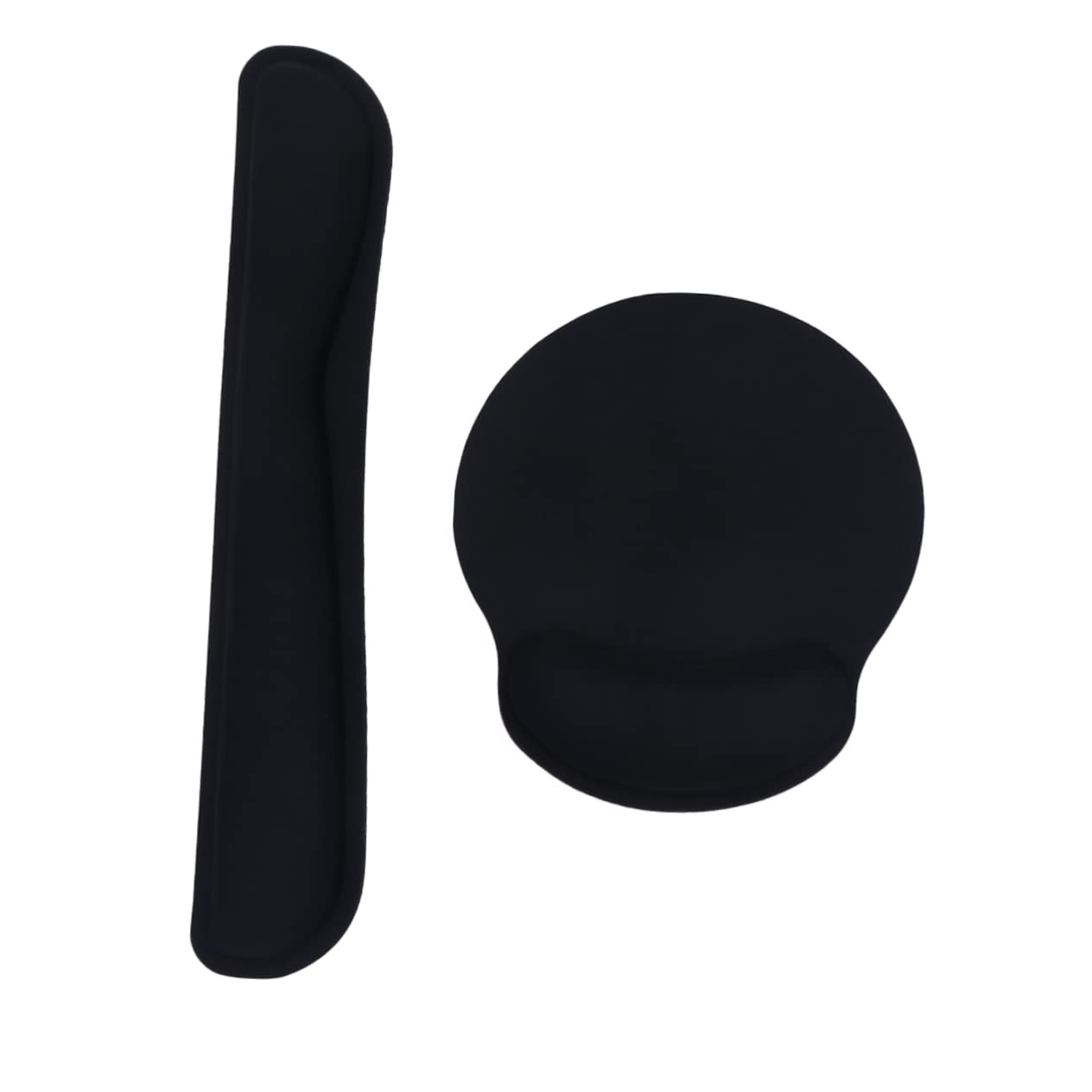 NUOBESTY 2 Set 2 Pezzi polso riposo ergonomico poggiapolsi della tastiera supporto per il polso tampone keyboard pad tappetino mouse poggiapolsi per tastiera poggiapolsi per lavorare Black