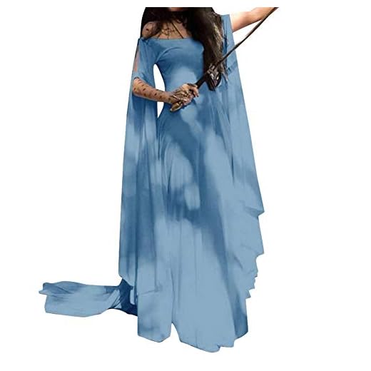 AnyuA Trajes Disfraz de Medieval Mujer Vestidos Goticos Disfraces para Halloween Cosplay Zarco M