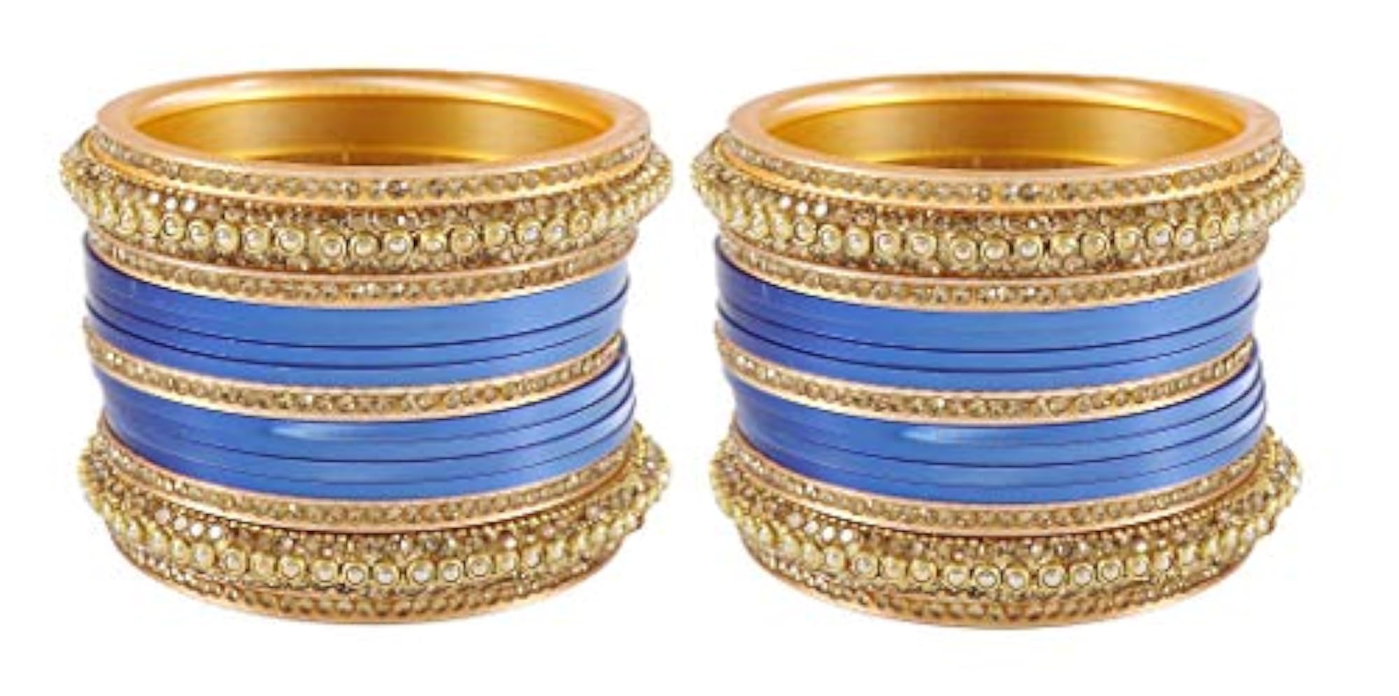Traditional Acrylic Plastic Chuda Set with Zircon Stone Bangles