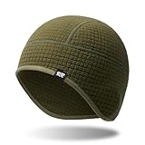 Skull Cap Helmet Liner, Winter Thermal Cycling Cap for Men & Women, Lightweight Cycling Hat for Biking Running Outdoor Work Army Green