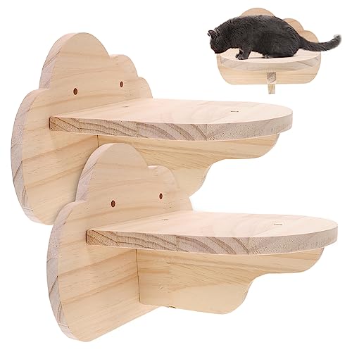 ORFOFE 2個猫用壁掛けステップ 猫用登り棚 省スペース設計 子猫も 安定プラットフォーム付き