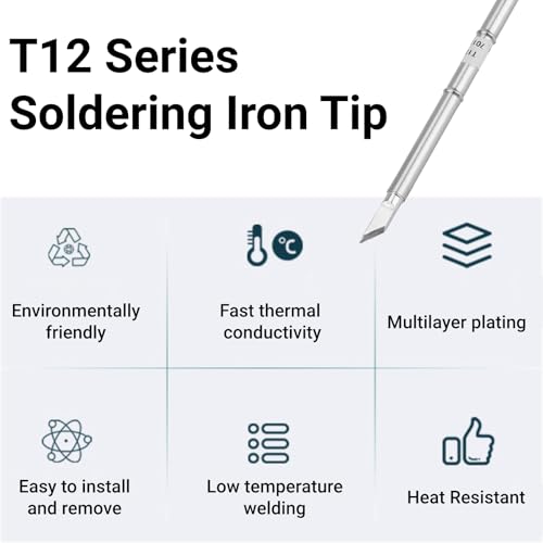 Image of T12 Soldering Iron Tips Set Oxygen Copper for FX-951 Stations High Thermal Conductivity Welding (T12-K)