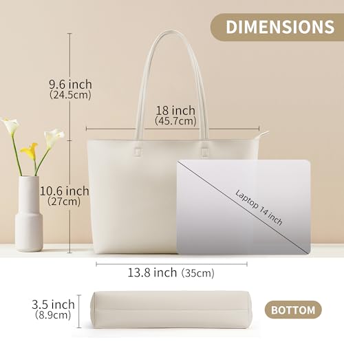 Image of KALIDI Tote Bag Zipper Shoulder Bag Faux Leather Purses Satchel for Women Casual Handbag Work Dating College