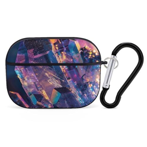Airpod Pro ��2����/��1����p �ʒ��F�̃N���X�^�����b�N�P�[�X�J�o�[ �ϏՌ��ی�P�[�X �L�[�`�F�[�������O�t�� ���h�~ �n�[�h PC �t���h���b�v �w�b�h�t�H���P�[�X �j�����p �u���b�N