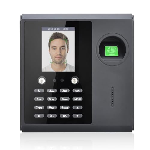 Bisofice Time Clocks for Employees for Small Business, Attendance Machine Supports Facial Recognition, Fingerprint Scanning, RFID and PIN Punching, Security Checks(0 Monthly Fees)