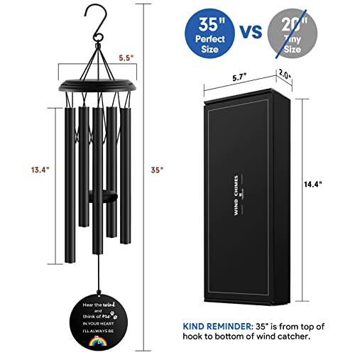 Yountasy Pet Memorial Wind Chime, Rainbow Bridge Pet Memorial Gifts, Pet Loss Gifts, Dog/Pet Memorial, Dog Remembrance Gift In Memory Of Dog Passing Away, 35", Pet Loss Sympathy/Memorial Gifts #TOP4