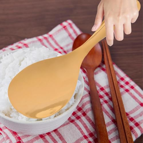 Qianly Rice Spoon Kitchen Gadget Portable Long Handle Food Serving Utensil Dinnerware for Home Restaurant Dinner Room Kitchen