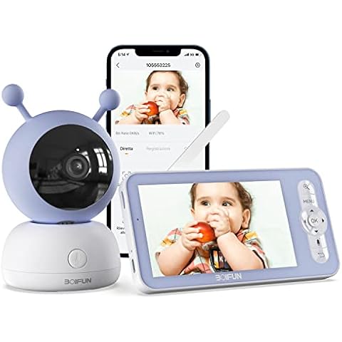 Baby Monitor, Video Baby Monitor with Camera, 5'' 1080P HD Screen, 3000mAh Rechargeable Battery, Motion Detection, Remote Pan-Tilt-Zoom, APP Control, Night Vision, Two-Way Talk, Feeding Reminder, Wifi Cover