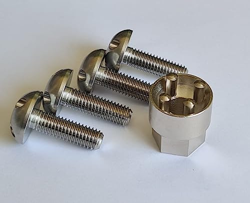 Tornillos antirrobo, tornillos antimanipulación, contra acero de 4 agujeros, M6 M8 M10, acero inoxidable V2A, S_4M8LO_25