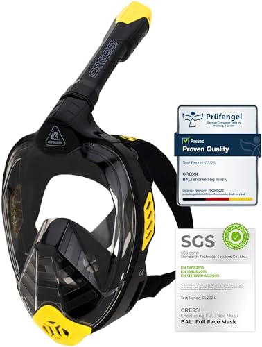 Lente anti fog ultra chiara in policarbonato: Provate una visione ampia e dettagliata con la nostra maschera snorkeling a pieno facciale, progettata con una lente in policarbonato ultra chiara anti fog. Perfetta per tutti gli amanti del fondo marino e gli appassionati di subacquea che esigono chiarezza e affidabilità.