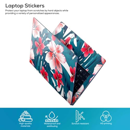 Image of Galaxsia Floral D17 Full Body Vinyl Laptop Skin /Sticker /Cover Upto 15.6 Inches Laptops Laminated-Removable-HD Quality Compatible for Hp-Dell-Sony-Lenovo-Asus etc.(15x10 Inches)