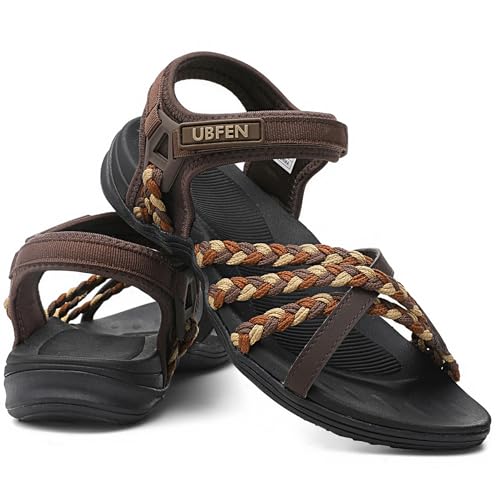 Image of UBFEN Womens Hiking Sandals Outdoors Water Sport Arch Support | Comfortable Adjustable Ankle Strap, Lightweight Suitable for Beach, Travel, Golf and Daily Wear
