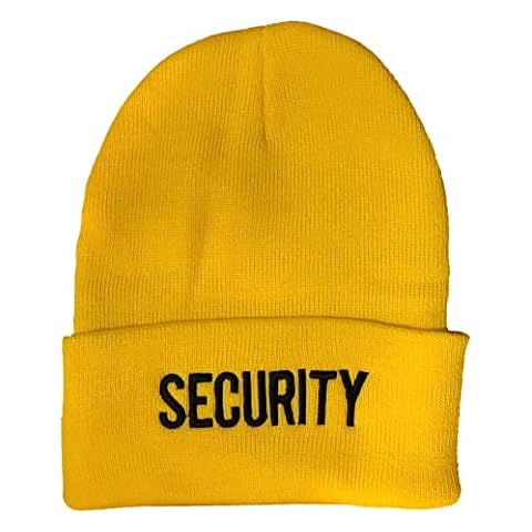 NYC FACTORY Men's Security Knit Cap Beanie USA Embroidered Winter Hat (Gold, Folded) Cover