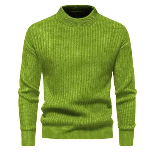 Men's Comfortable and Warm Versatile Knitted Casual Pullover Thickened and Warm Sweater Grass EN8 XL