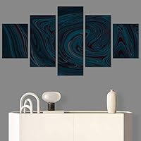 SIGNWIN 5 Panel Canvas Wall Art Abstract Colorful Decorative Elements Modern Artwork for Home Decorations Ready to Hang - 60