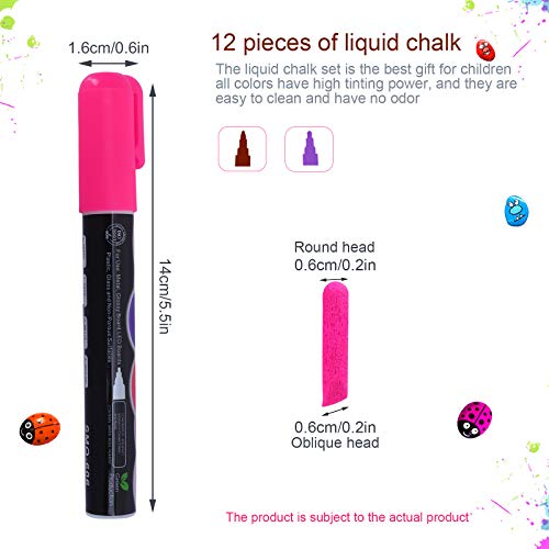 8 Colori Pennarelli a Gesso Liquido, Punta da 6mm