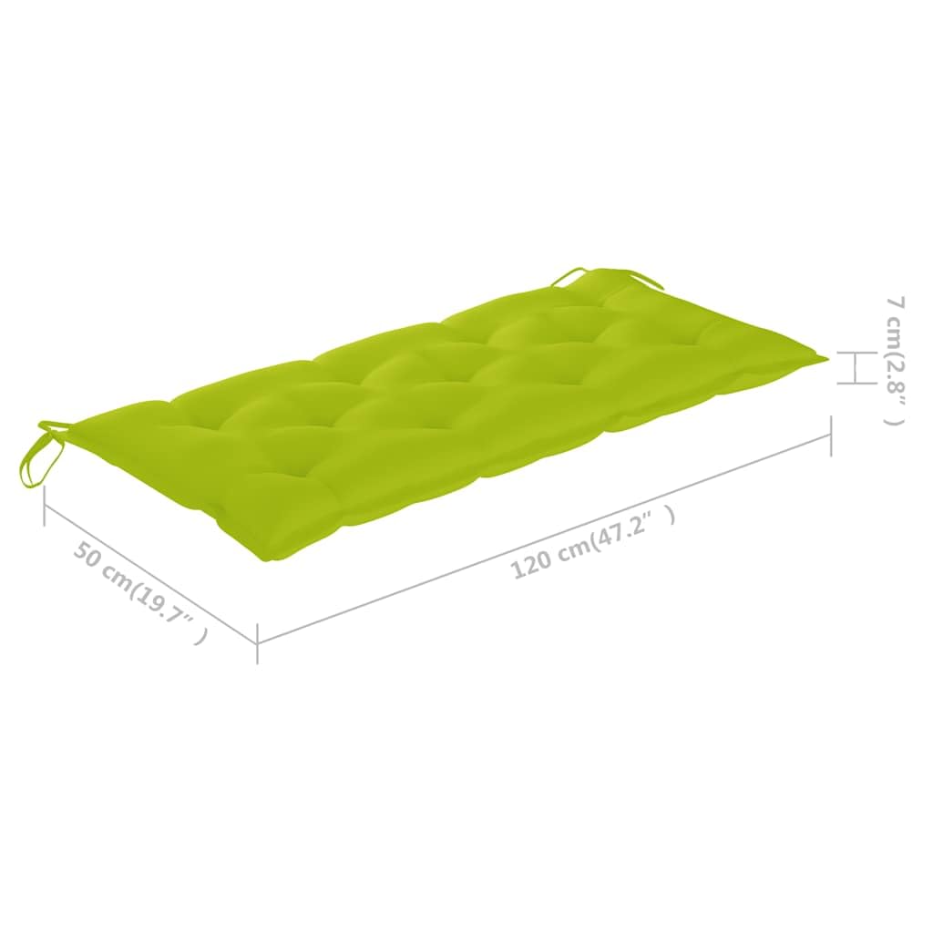 Składana ławka ogrodowa z bambusa z poduszką 118 cm