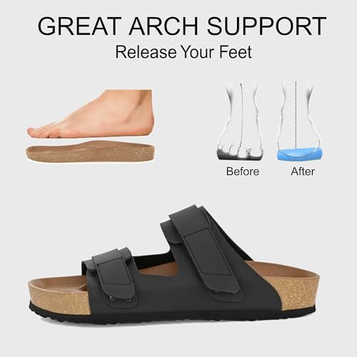 Image of Centrino Men's Berkin-Style Slip-On Sandals | Open Toe Design | Soft PU Footbed | Lightweight & Comfortable | Arch Support | On-Grip Sole | Casual Outdoor Wear (9207)