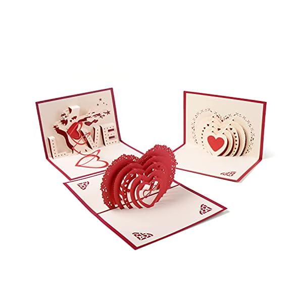 KUNSTIFY Tarjeta de felicitación 3D desplegable, regalo para novia, aniversario, hombre, mujer, padre, madre, pareja… - Imagen 5