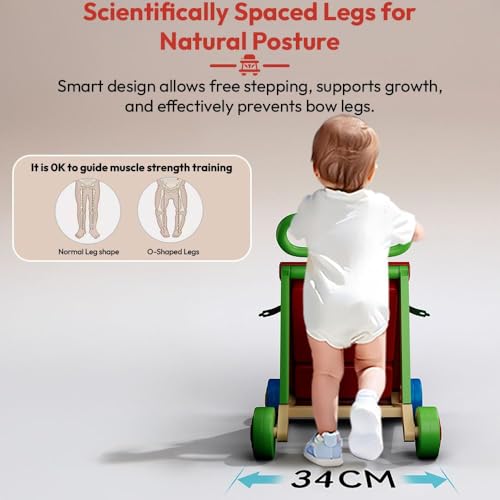 Uonibaby by StarAndDaisy Baby Walkers for 6-18 Month Baby Boy & Girl/Baby Activity Walker Learning Push Walker with Foldable Music and Toy Bar/Walker for Kids - (Orange)