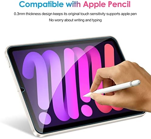 ivoler 2 Units Screen Protector for iPad Mini 6 8.3 Inches (6 generation, 2021 Model), with Easy Installation Frame, Tempered Glass, 9H Hardness, Anti-Scratch, No Bubbles