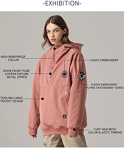 SEARIPE Womens Ski Jacket Mens Snow Jacket Waterproof Winter Snow Coat Couples Pullover Snowboard Hooded - Image 3