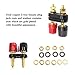 Alotm 6 PCS Banana Plugs Couple, Terminals Red Black Connector Amplifier Terminal Binding Post Power Amplifier Dual Copper 2-Way Banana Plug Jack