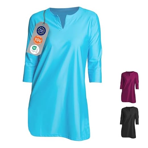 iQ-UV Damen Strandkleid Tunika, Turquoise, L