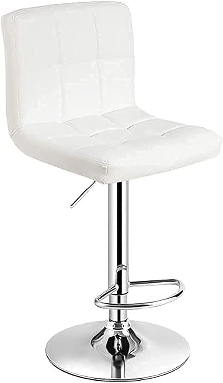 Galaxy Design Adjustable Bar Stools PU Leather Swivel Lift Kitchen Counter Pub Chair White Color - Size (D x W x H) 40 x 40 x 110 cm Model - GDF-J201.