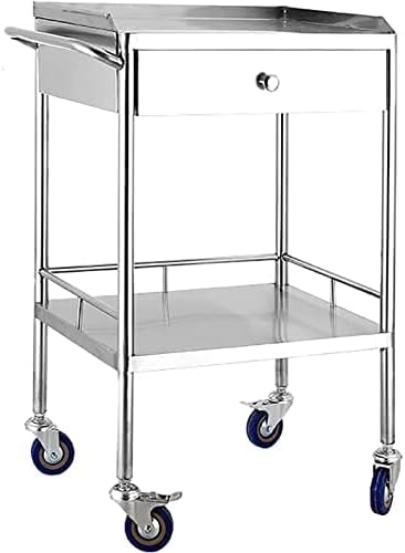 Stainless Steel Wagon, Medical Orbis Cart, Stainless Steel Wagon, Medical Cart, Medical Wagon, with Casters, 2 Tiers, Stainless Steel Wagon, Movable, Medical Anesthesia Cart