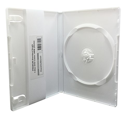 CheckOutStore (6) Premium Standard Single 1-Disc DVD Cases 14mm (White)