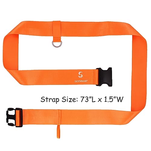 Image of Slynnar Car Seat Travel Belt, Car Seat Luggage Strap to Suitcase for Airport, Orange
