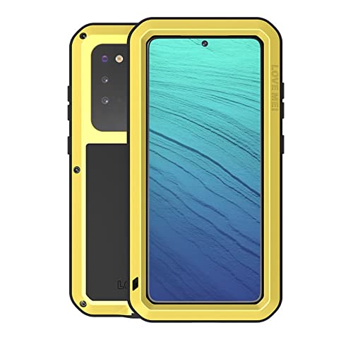 Coque Samsung S20 Plus protection intégrale 360 métal jaune antichoc