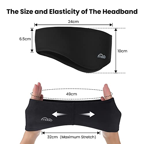 Ear Warmers for Women and Men-Fleece Winter Ear Warmer Headband Ear Muffs for Jogging Running Hiking Cycling Skiing (Black+Red)