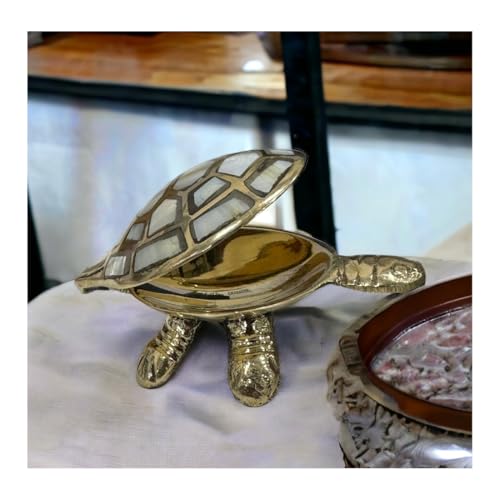 Image of Essential Feng Shui Tortoise Wish Fulfilling Brass Tortoise with Secret Wish Compartment for Good Luck for Home, Wealth and Prosperity, 4.6 x 64 Centimeters