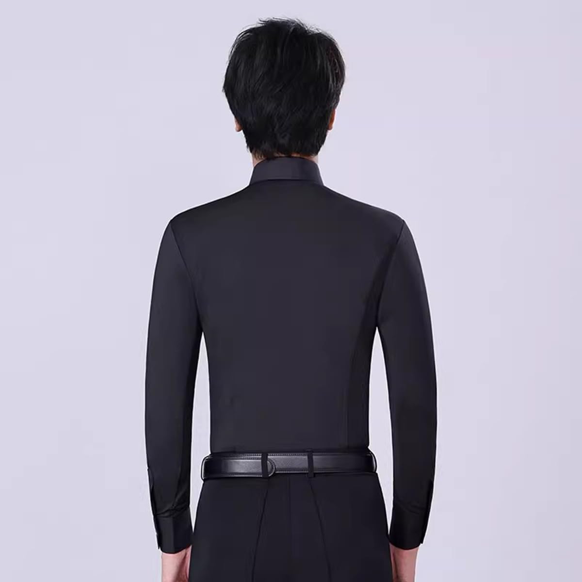 Men Ballroom Dance Shirt Black Adult Latin Dance Tops Long Sleeve Waltz Modern Blouse