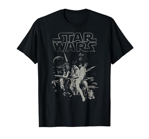 T-shirt Star Wars vintage group shot logo anti-déformation pour remplacer vos hauts usés