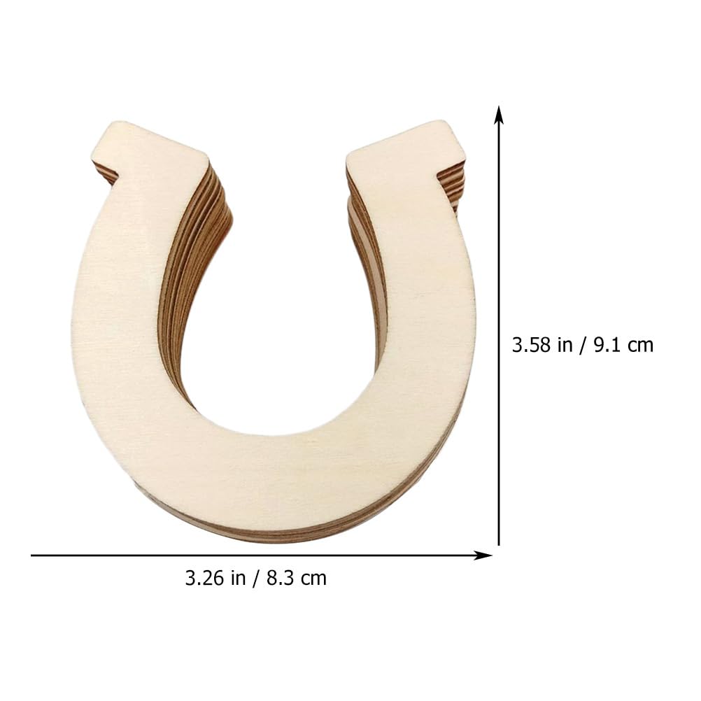 VILLCASE 20Pcs Wooden Horseshoe Decoration Pendants Unfinished DIY Painting Craft Wood Slices with Holes Lightweight for Holiday Ornaments and Kids Art Projects - Image 4